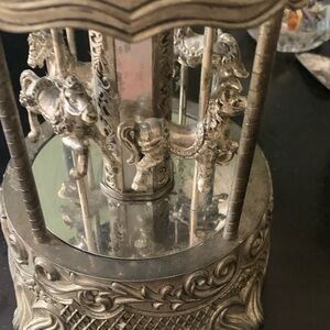 Wallace Silversmiths Ornate Silver Carousel